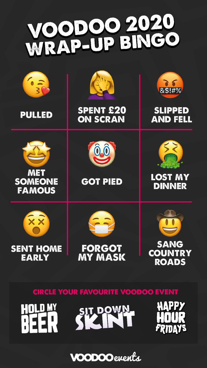 Hahaha screenshot this, fill it out and reshare to your insta / snapchat stories! #2020WrapUp #VoodooBingo
