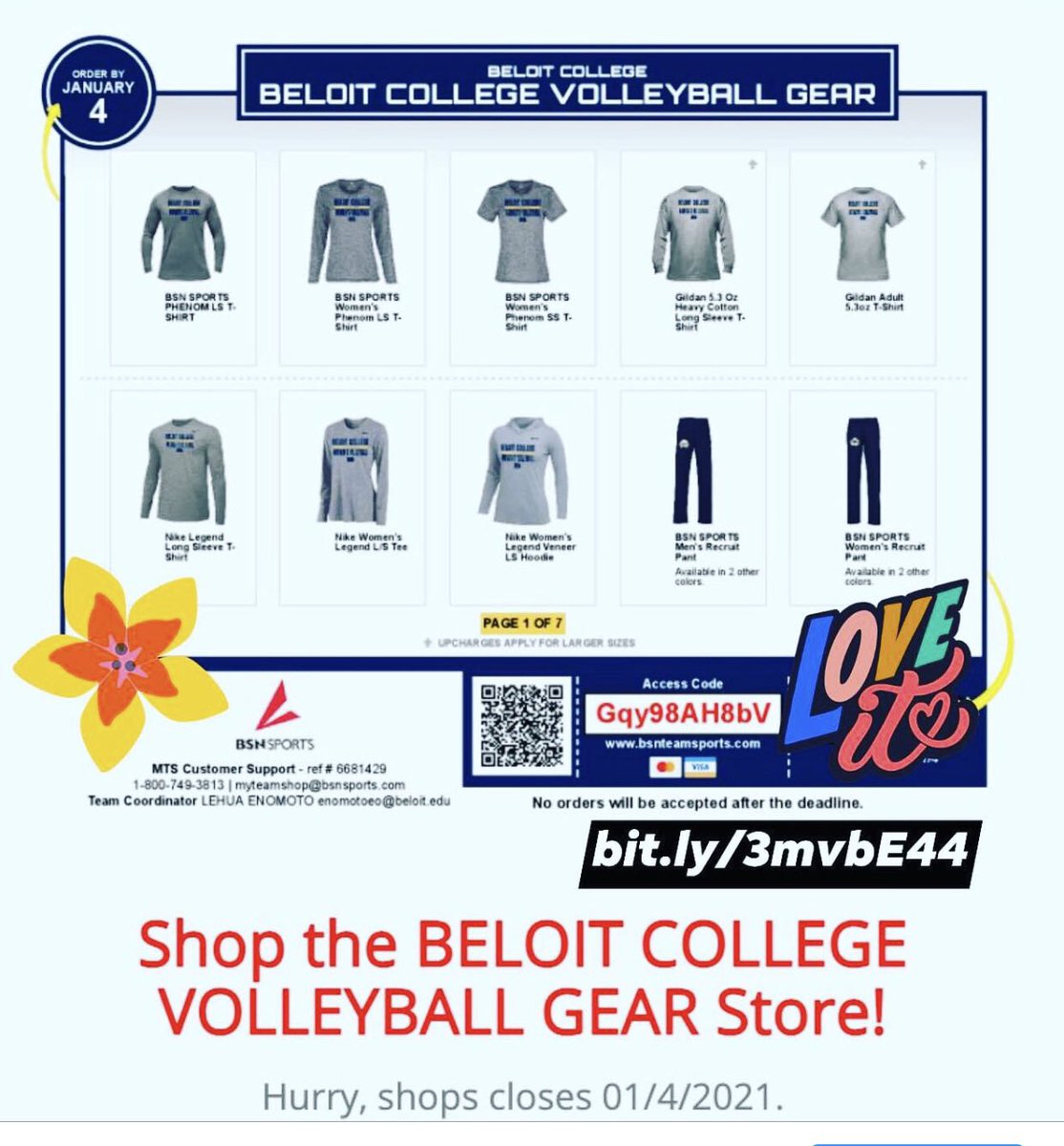 Beloit College VB tweet media