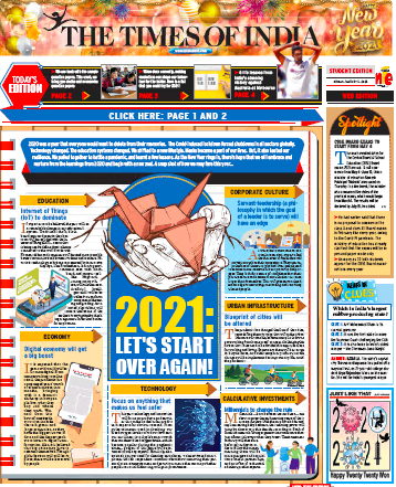 TOIStudent's tweet photo. It's #NewYear2021 and #TOIStudent is raring to go! There's hope that we will embrace the #learnings from 2020 as we begin anew. Let's take a look at how we may fare this year in today’s edition. Download from https://t.co/J1ZG2iJkAZ 
#students #principals #teachers https://t.co/mOuC6U6N3o