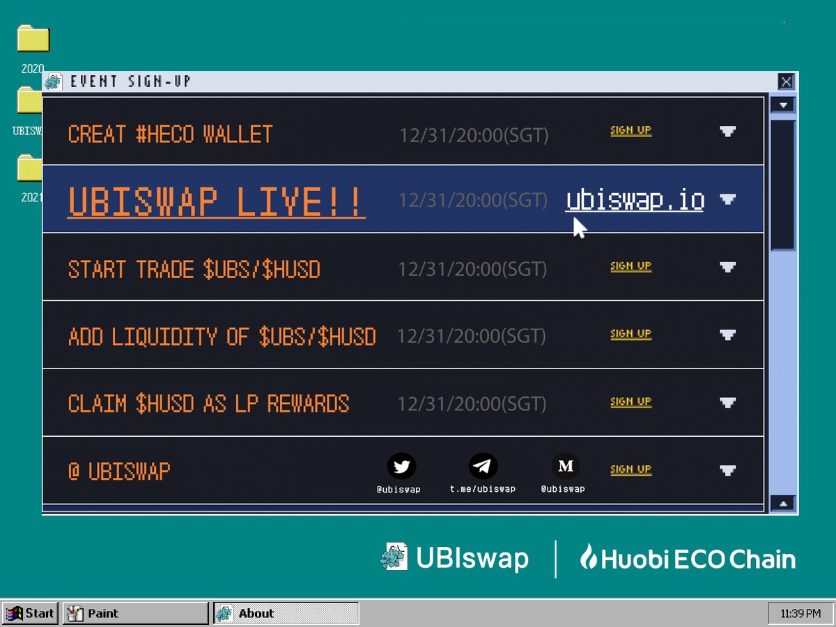 🔛✅🎉UBISwap.io has launched @HuobiECOChain . Now you can trade UBS/HUSD here and add liquidity to UBS/HUSD. 
🟠Web: ubiswap.io
🟡 $UBS contract: 0x1B85b88cFA46E43D323ffbd01755617577D680B7
🧑🏻‍💻Wish you a pleasant journey! <a href="/HuobiGlobal/">火币HTX</a> <a href="/TokenPocket_TP/">TokenPocket</a>