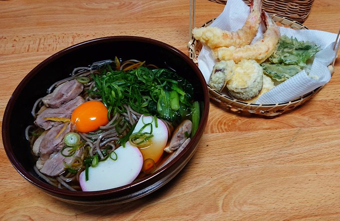 年越し鴨天月見そば一丁! 