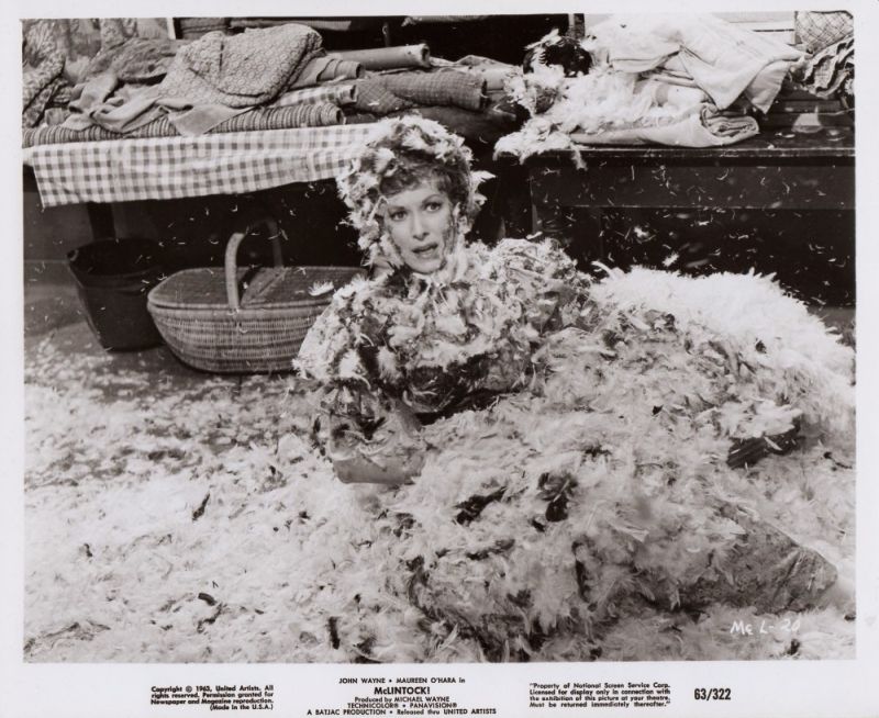 McLintock! (1963, directed by Andrew V. McLaglen) lobby cards - perfect cast... one for the ages.. for a western that's just a whole lot of fun. #DailyMaureen