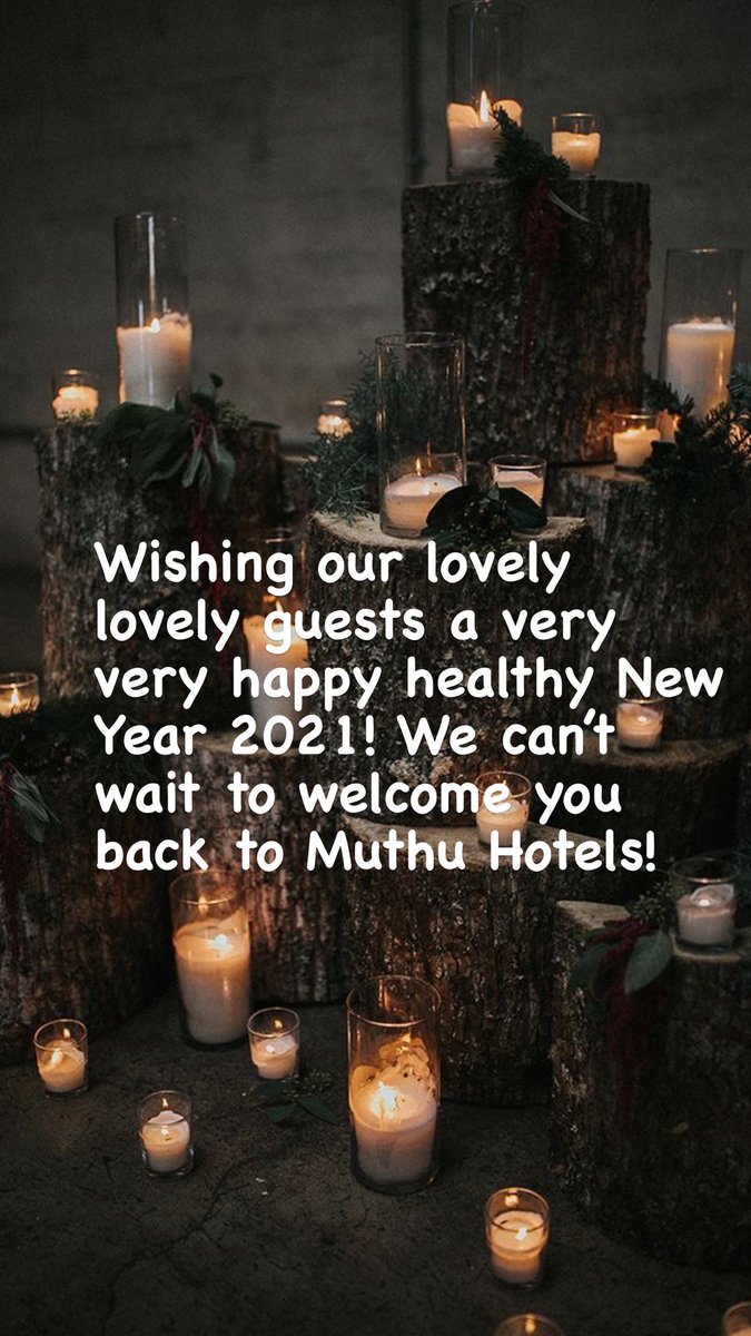 Wishing our lovely lovely guests, our dear employees and our wonderful suppliers a wonderful, healthy, happy new year 2021! We are so excited to see you all in 2021! 💐❤️

muthuhotelsmgm.com 

#muthuhotels #muthuhotelsmgm