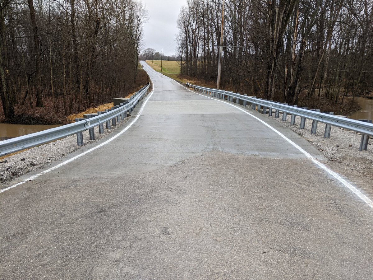Great news Simpson County! The KY 621 bridge over Sinking Creek is now open. We anticipate doing some asphalt paving in the spring when the weather warms up.

The detour has been taken down.  Thank you for your patience.