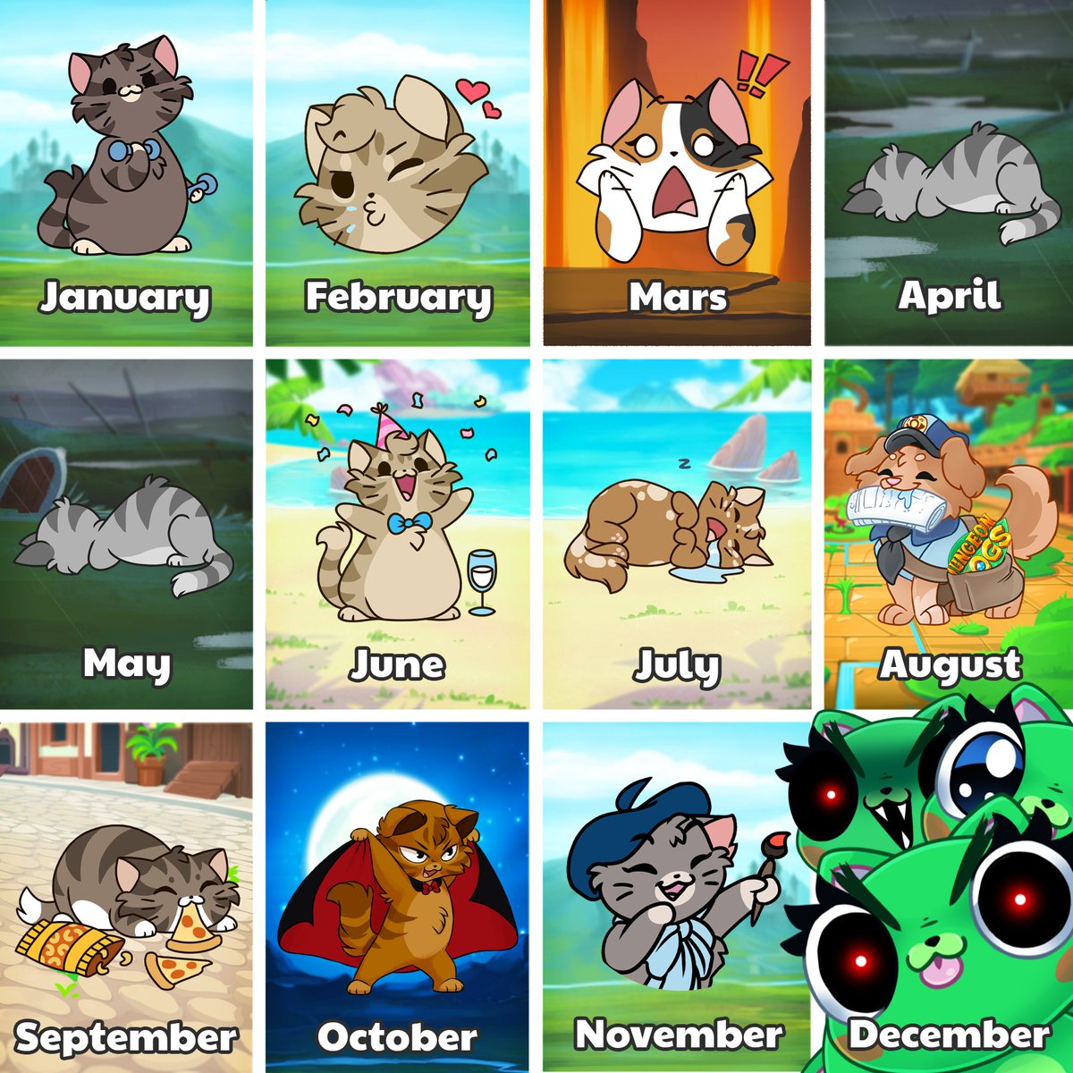 castle_cats's tweet image. 2020 in a nutshell 🥜🐱 Press ❤️ if you agree! #2020Challenge