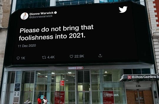 RickandSasha's tweet photo. 🔁 from @TheRoot: Please do not bring that foolishness into the new year! 📸 @twitter #DionneWarwick #NYE #2020 #HappyNewYear #Quarantine #Coronavirus #2021 https://t.co/xqucFpSBWN