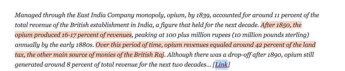 For example, the empire made a lot of money from the sale of opium: