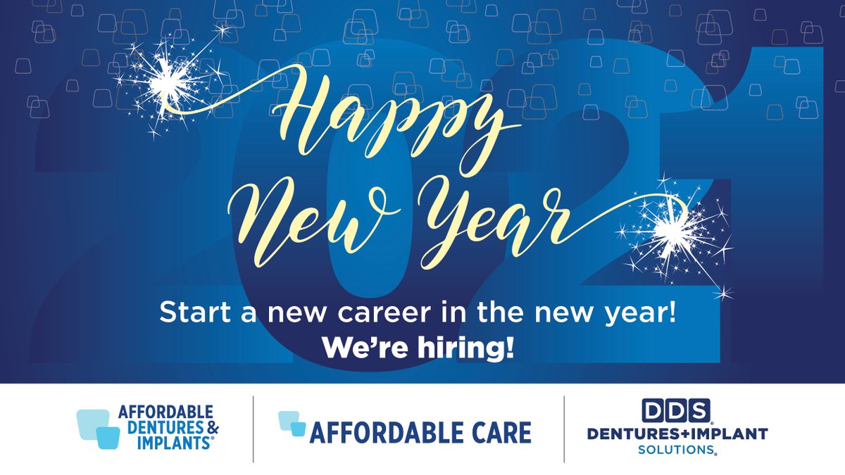 "Tomorrow is the first blank page of a 365 page book. Write a good one." —Brad Paisley

Happy New Year🥳💙🦷! From your Friends at 
<a href="/LifeatADI/">Affordable Dentures & Implants</a> <a href="/acarellc/">Affordable Care, LLC</a> 

#NewYearNewCareer #NewYear2021 #Hiring