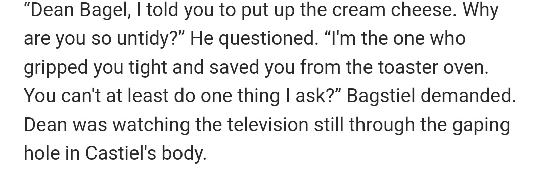 "saved you from the toaster oven" HELP