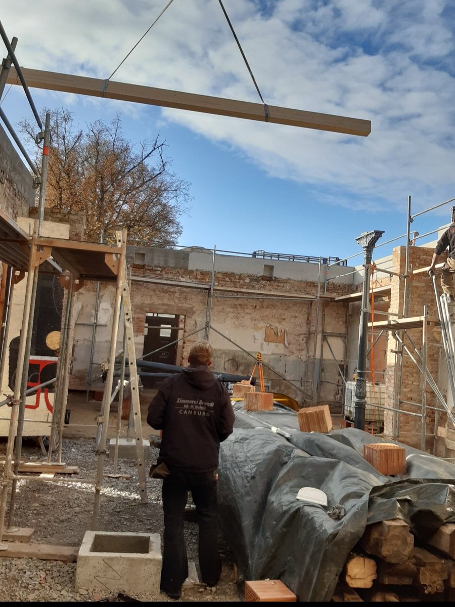 We hired a lot of big machinery, like cranes. All very exciting.