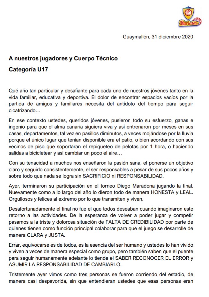 BasquetMurialdo's tweet photo. A continuación, dejamos unas palabras que la Sub Comisión del Básquet de Murialdo les dedica a la categoría u17 y a todo el basquetbol mendocino. https://t.co/WgCGe9X9lr