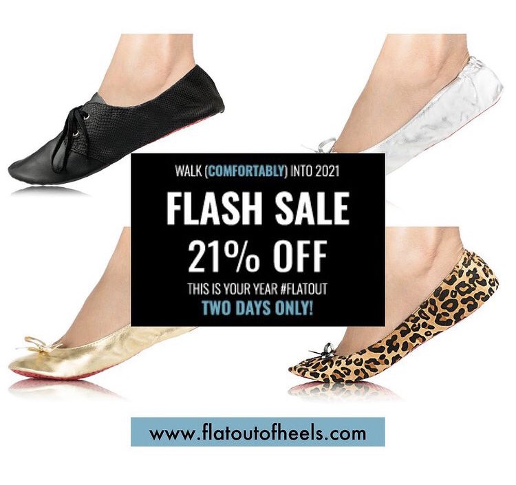 THEDawnDickson's tweet photo. ๐จ 24 HOUR FLASH SALE๐จ 21% off all @flatoutofheels rollable flats - discount applied at the register. Step into 2021 with comfort and style. TAG a friend who needs a pair. #TeamFlatOut shop at https://t.co/4WXiDOrXJ2 https://t.co/9FVZcORYZy