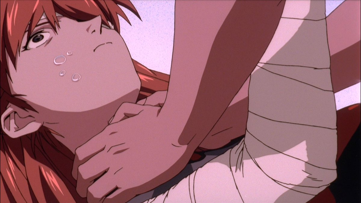 As for the final scene, my interpretation is that Shinji choking Asuka was his way of confirming rejection and denial still exist, and Asuka stroking Shinji means that acceptance also still exists, even when all the hearts are separated.