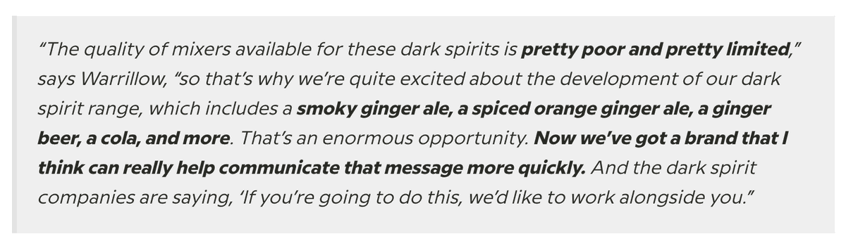 14/ FEVR's Plan of Attack In Dark SpiritsProvide the best-tasting product in a market dominated by price conscious incumbents.FEVR can leverage its distribution network to sell their dark spirits mixers. It’s not that different from Lamborghini getting into the SUV market.