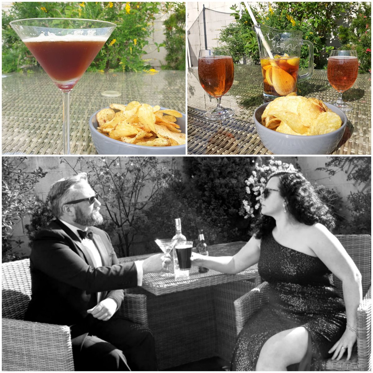 And then? Well, then things changed a bit. But at least the weather was nice so we could drink outside, and we could always count on  @MichaelsCoDub to goad us into silliness. Breakfast boozing anyone?