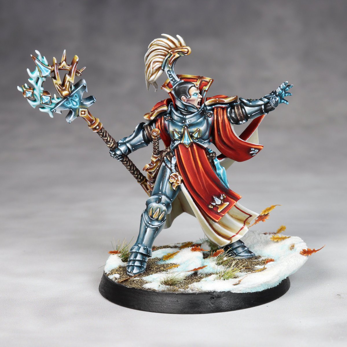 I couldn't choose between these from  @JhMiniatures so I've included both! The Eldar is a recreation from the cover of the 2nd ed Codex and is just perfect. The basing on Xandria Azurebolt is a touch of genius, adds another level of movement and really sets the whole thing off!