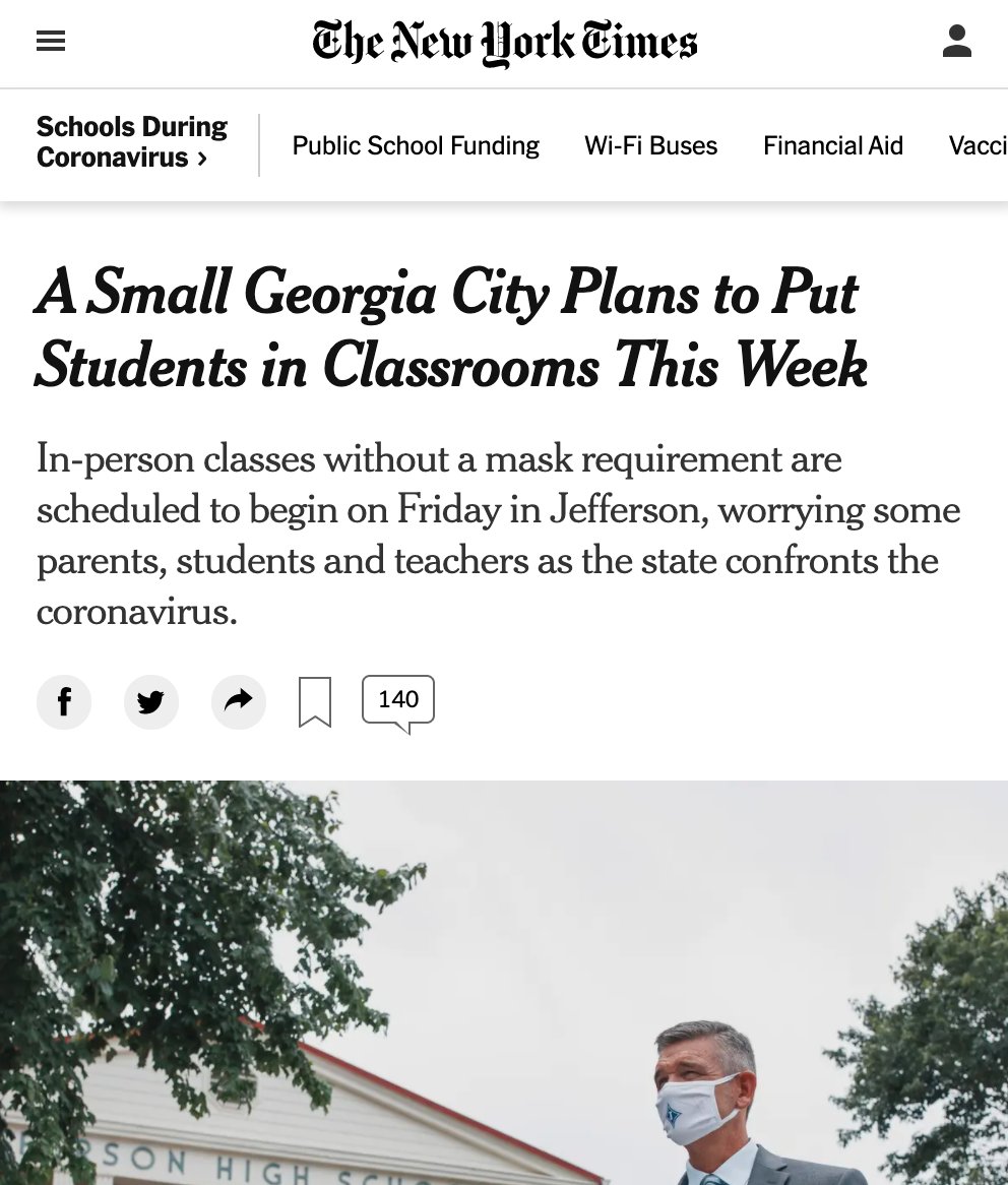 When Georgia opened schools in early August, the nation mocked themWhen that didn't lead to increased transmission for months, there were no apologiesKids are missing school and the impacts on inequality will be felt for decades, and teachers unions are squarely to blame