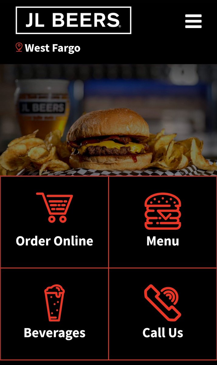 Ordering JL Beers to-go has never been easier! Click the link below to visit our website, just make sure to select the West Fargo location when ordering and your meal will be ready in as little as 15 minutes! 
jlbeers.com/westfargo/