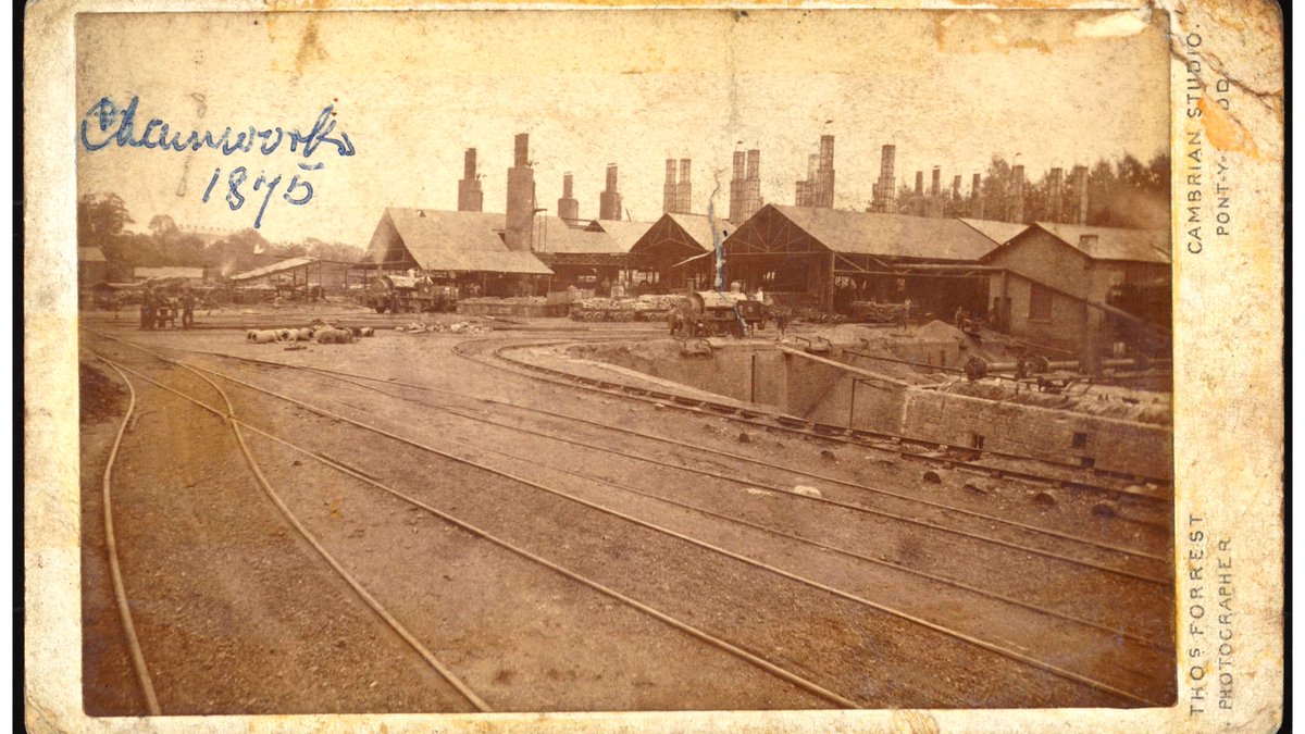 Thomas returned to his old work place- where he had been given such an amazing life opportunity- in 1875 to take this photograph of the Brown Lenox works. The photograph is now in the  @AmgueddfaCymru collection.