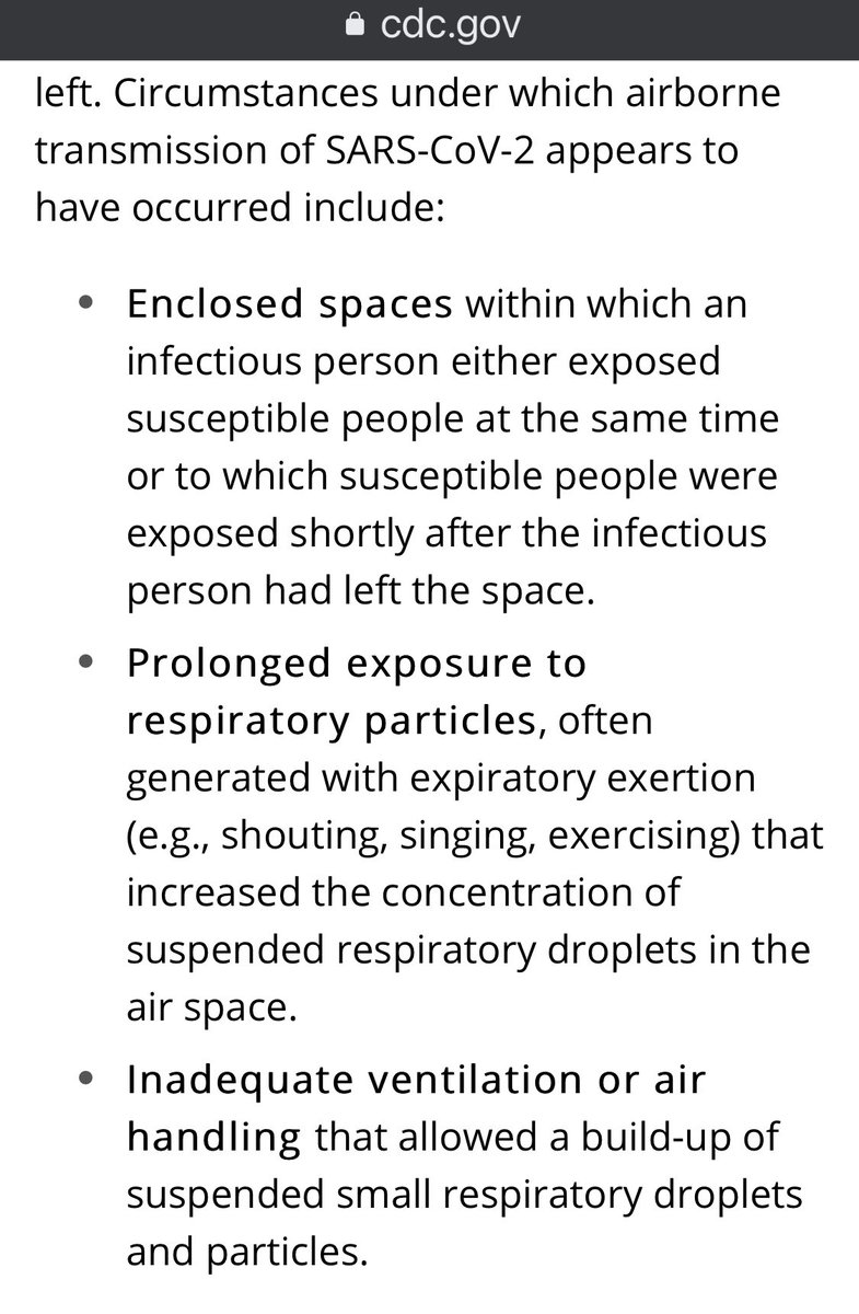 4/ These are the very conditions, identified by scientists around the world and here in Canada, that promote aerosolized spread.Why isn’t the  @CDCofBC,  @WorkSafeBC and the PHO creating a plan to mitigate against an aerosolized virus?