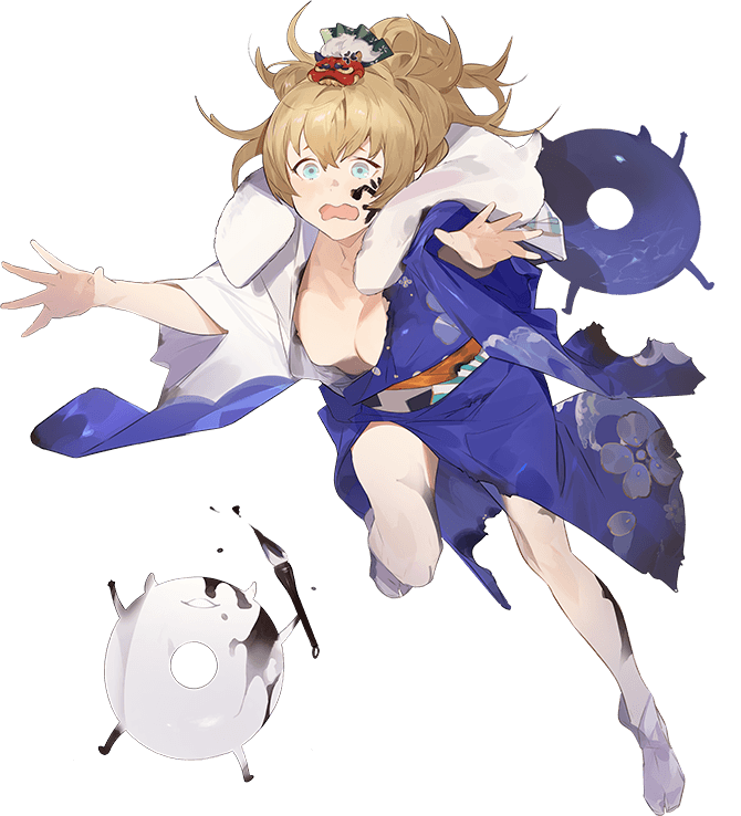 艦これアーケード ガンビアベイ 改 中破 ホロ お正月 晴れ着 限定 モード 次にガンビア・ベイ晴れ着の立ち絵と中破絵。何を驚いてるんだろう