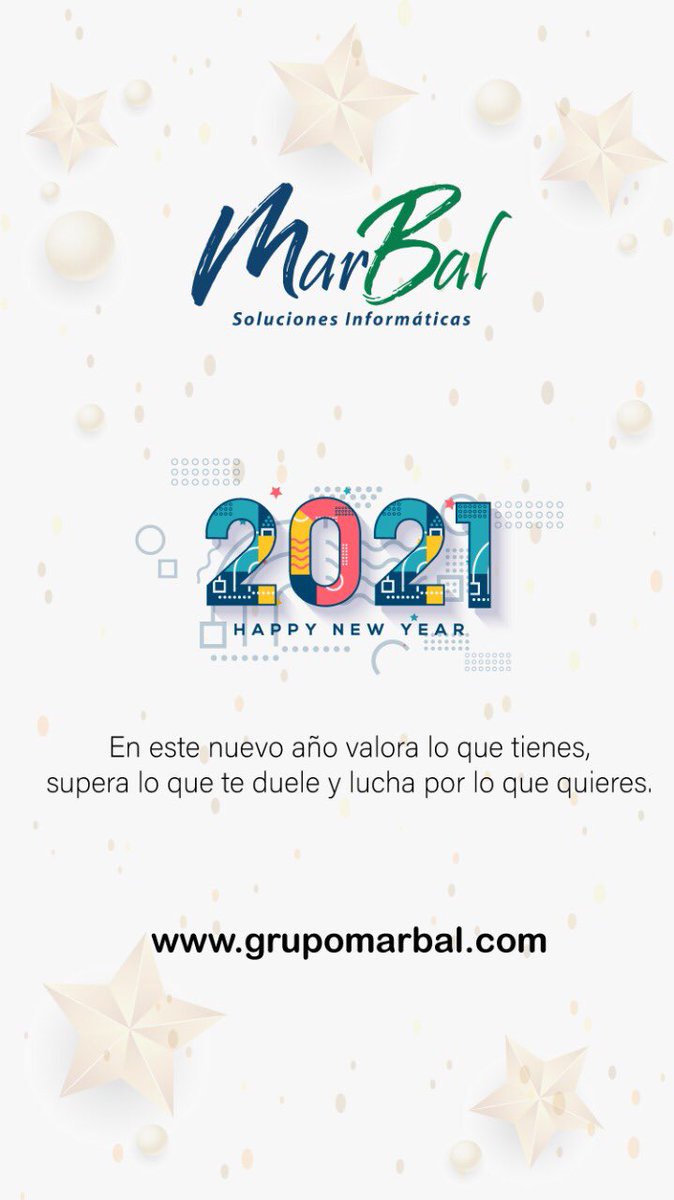 grupomarbal's tweet photo. 🌐 GRUPO MarBal - Soluciones informáticas te desea un Feliz Año Nuevo 2021.🥂

.
.
.
📱 #grupomarbal (+593) 9 9597 0362
.
📝 #whatsapp https://t.co/kudHDM41SZ
.
.
.
.
.
.
.
.
.
#️⃣ #grupomarbal #hosting #dominios #streaming #radioonline 💻 👍 https://t.co/3itYMSEUiR
