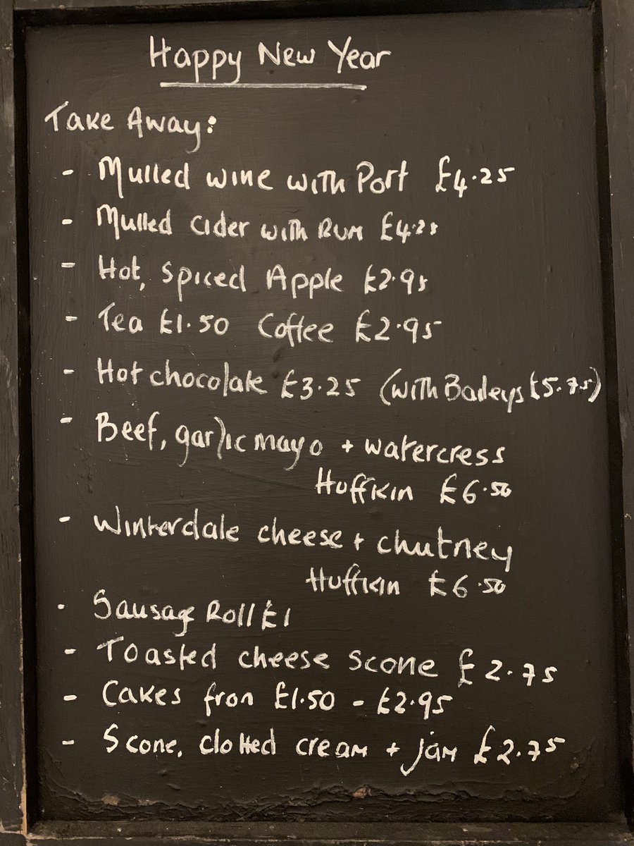 We will be open for take away drinks and snacks tomorrow 9.30 - 2pm. You can pre order and collect or just pop in (one at a time) - thank you to everyone who has ordered from us during 2020; we have appreciated every single order! We will keep evolving! Bring on 2021