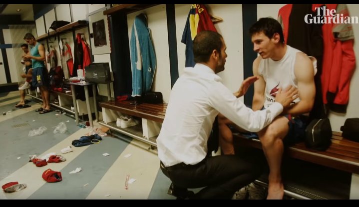 Guardiola arrived. Painted the cathedral built by Cruijff. Created one of the best teams ever, with his unique philosophy and methods. Messi had to evolve, adapt from a winger to false nine in a different system with new players coming in (Villa, Pedro, Busi, Alves, pique, etc).