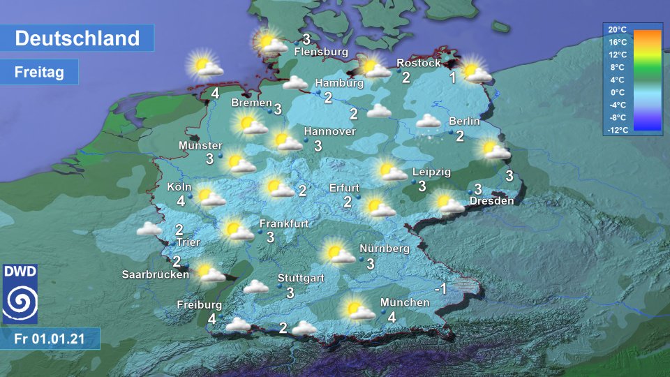 Wetter Temperaturen Neujahr Deutschland