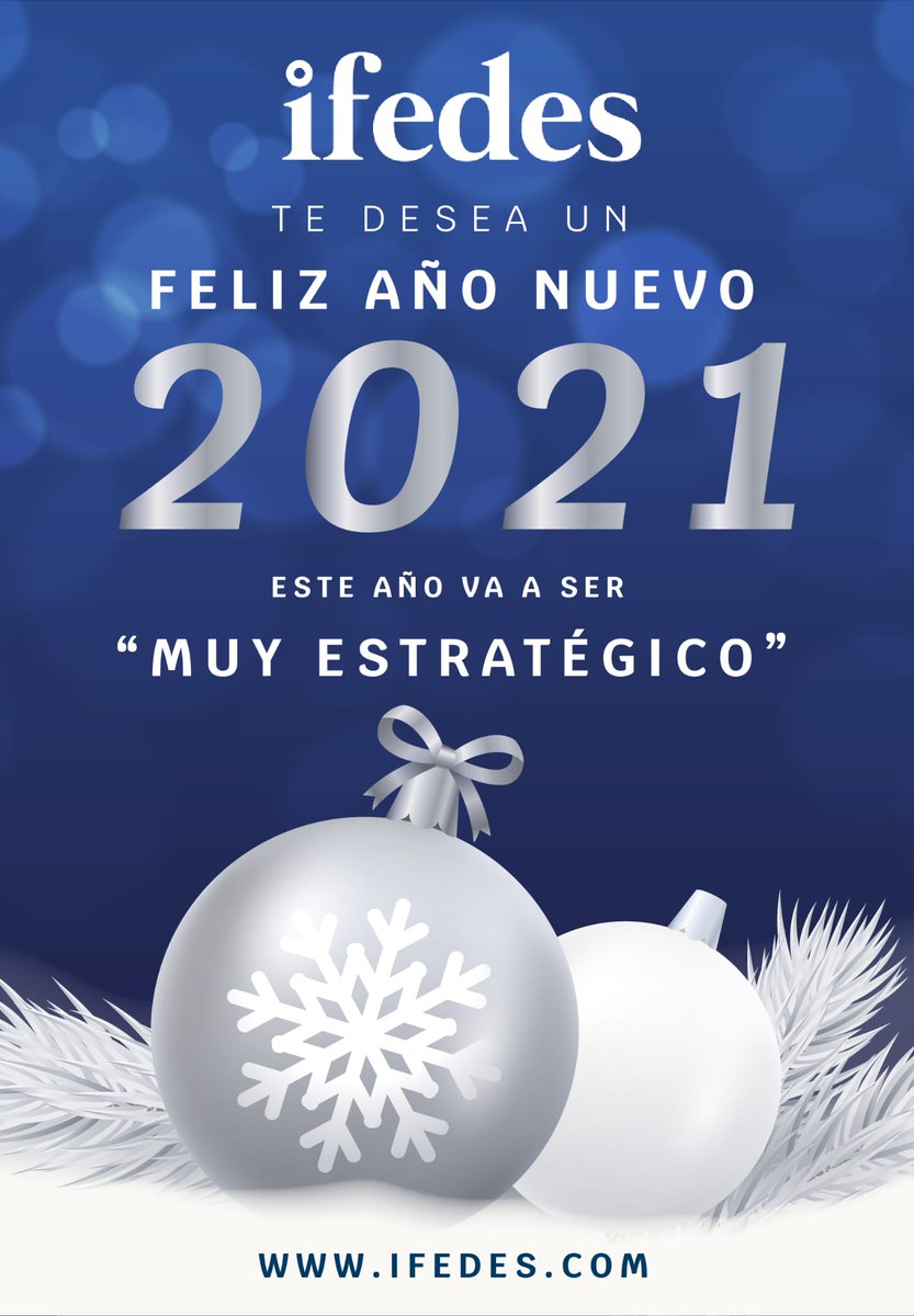 Ya termina este 2020, ha sido un año muy duro, que ha puesto a prueba nuestra capacidad de resiliencia y de adaptación al cambio.

Por eso, todo el equipo de Grupo IFEDES queremos desearos un muy próspero Año Nuevo donde podamos seguir compartiendo nuevas ilusiones y proyectos 💪