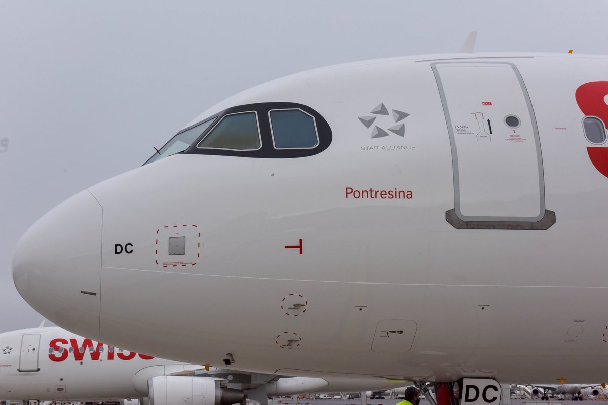 FlySWISS's tweet photo. Today, SWISS welcomed its third Airbus A320neo to its fleet. Aircraft HB-JDC has been named “Pontresina” after the beautiful mountain village in the canton of Graubünden. The SWISS fleet now numbers five aircraft of the advanced and fuel-efficient A320neo family. https://t.co/U6lIVSixz9