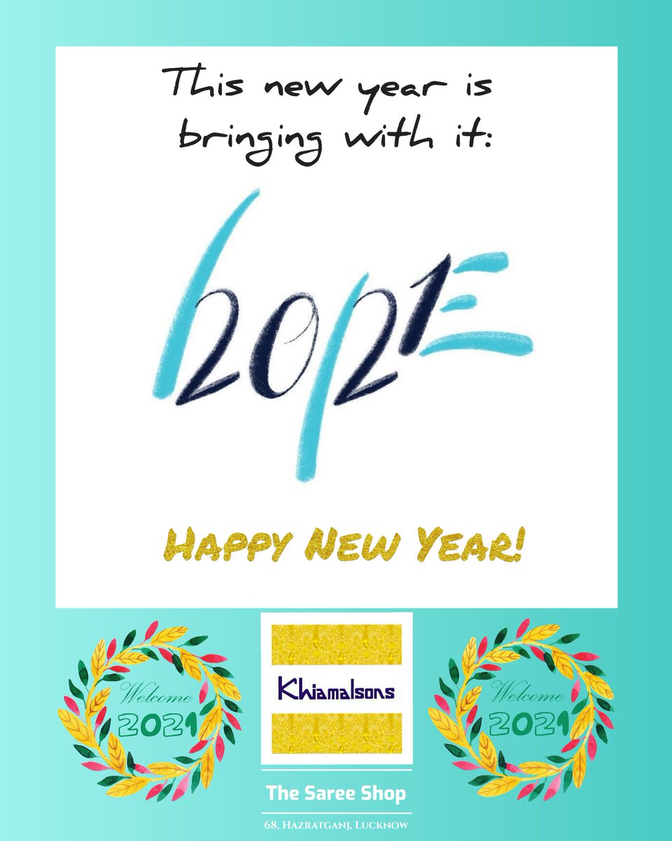 khiamals's tweet photo. 💥HAPPY NEW YEAR!!💥 ¦ 💪❤ 

#HappyNewYear #NewYear2021 #NewYou #Lucknow #LucknowCity #Hazratganj #LucknowDiaries #LucknowBlogger #Saree #SareeShopping #Khiamals #Khiamalsons #KhiamalSarees https://t.co/UDaPR9vjes