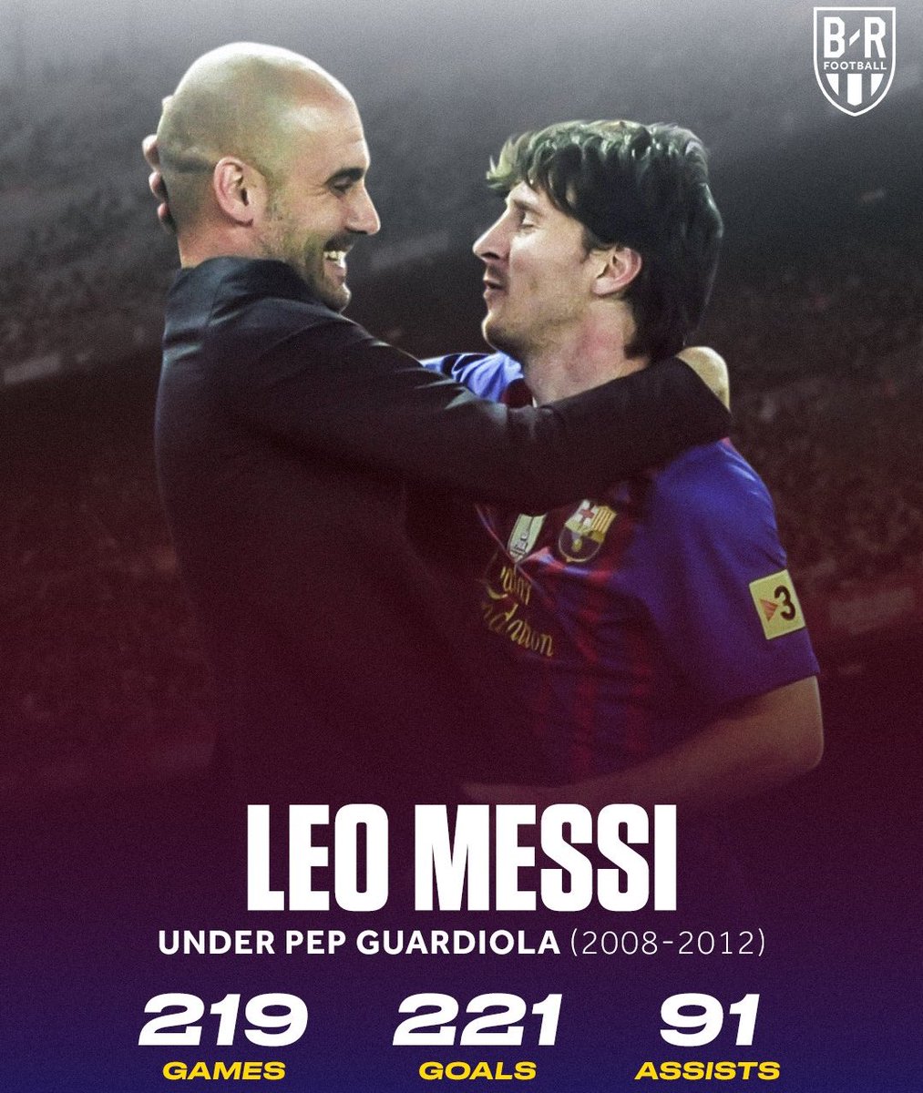 Messi scored 73 goals in that season breaking all sorts of goal scoring records in Europe. Becoming first player to score 70+ goals in a season and 50 goals in a league campaign. Was also involved in 312 goals in 219 games in his 4yrs under pep