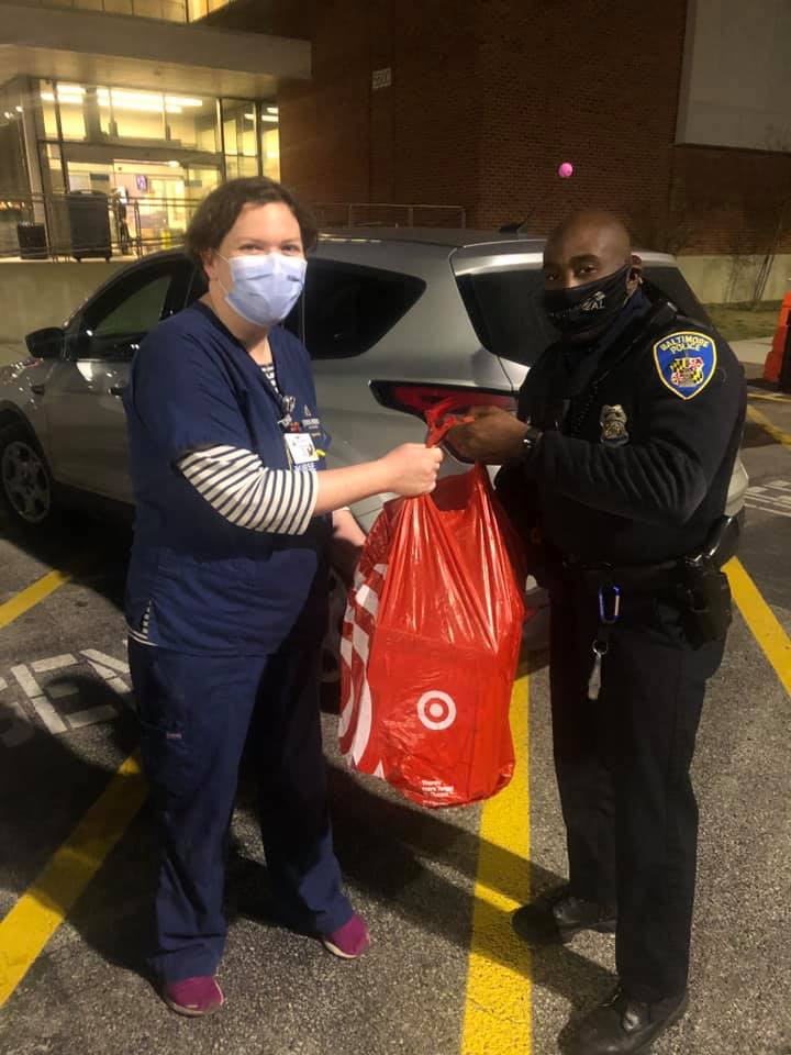 Officer Williams of the SED continues to serve our communities and our children. He recently delivered toys to Bayview Hospital's Pediatric Unit and two of Baltimore's Future Leaders. Thank you for all that you do! #HappyHolidays #BPDStrong