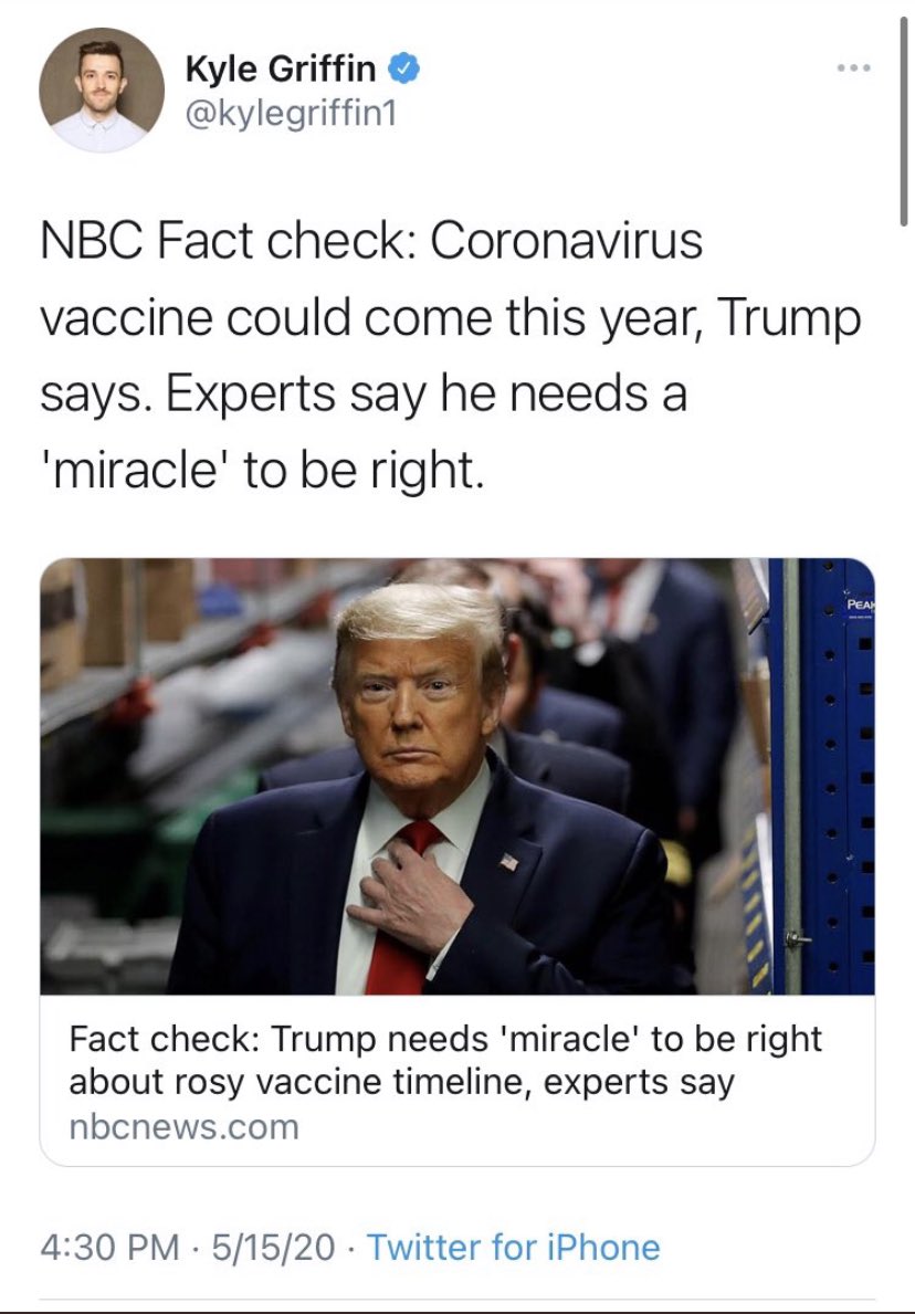 It really is incredible watching the same members of the press that claimed there was almost no chance we would get a vaccine this year now complain we’ve only vaccinated 3-4 million people so far in a few weeks.