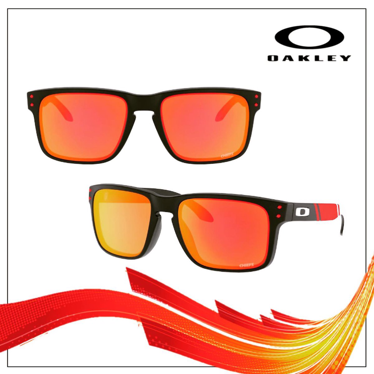 kcchiefsproshop's tweet photo. 😎GAME DAY GIVEAWAY😎

2021! New year, new shades! This giveaway is a pair of either the Chiefs Oakley Holbrooks or Low Keys and a game day pin!

Here’s how this giveaway works:
1. Retweet and like this post!
2. Comment and tag a friend
Winner is announced this Sunday, Jan. 3rd. https://t.co/ikDpA6TNpA