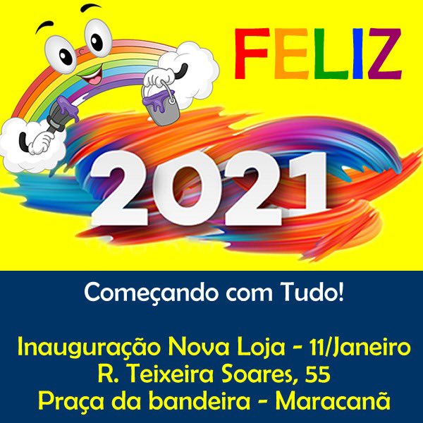 FelizTintas's tweet photo. Feliz Ano Novo! Que 2021 seja um ano repleto de conquistas a todos! https://t.co/T3q60tqGZy