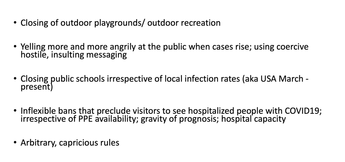 Educating and advising hand hygiene, social distancing, indoor-mask use is entirely reasonable; But there can be poorly thought out, illogical, draconian & excessive covid policies & communication that undermine public healthThese are some  [thread]