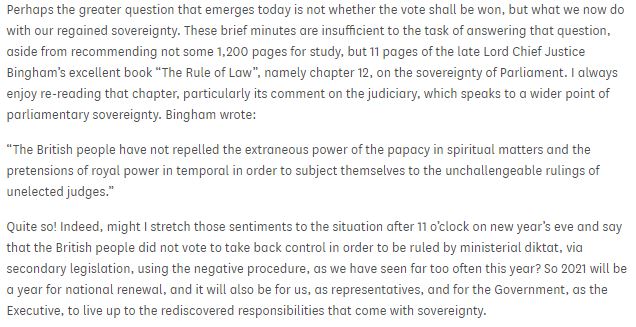William Wragg  @William_Wragg, Con, making a polite request that ministers should not rule by diktat, even as the implementation Act confers just that power. /5