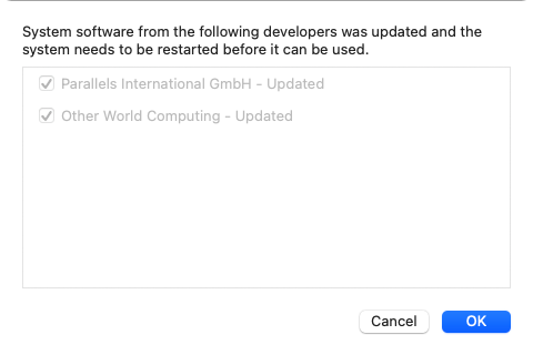 swstead's tweet photo. @ParallelsCares Updated Parallels to 16.1.2 (49151) on Big Sur 11.1. I followed the steps for Systems Privacy. Clicking Details shows Parallels greyed out and updated. When I reboot and restart, I am presented with resetting Privacy. https://t.co/b5xCNUKfT6