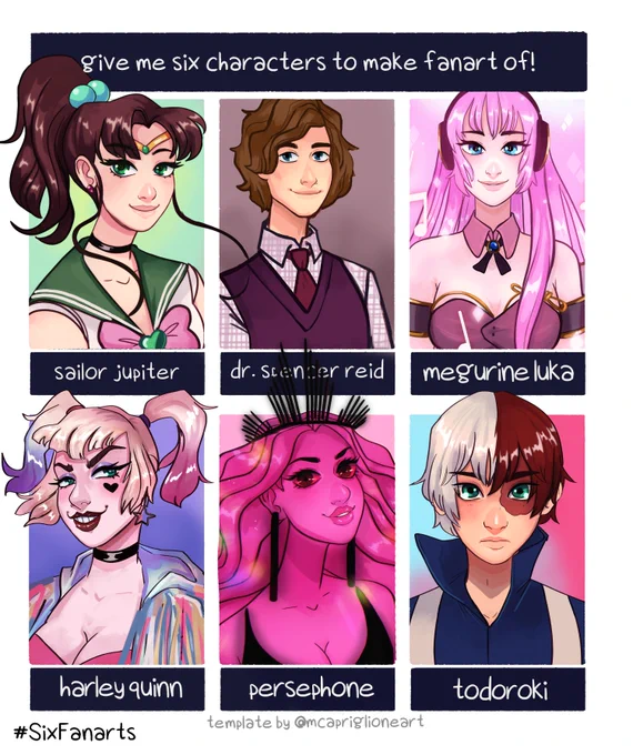 Around the same time, I posted the original six fanarts template! it took a few days to kick off but it soon blew up into an entire internet thing! everyone was super happy with art for a short period of time and it was fantastic. 