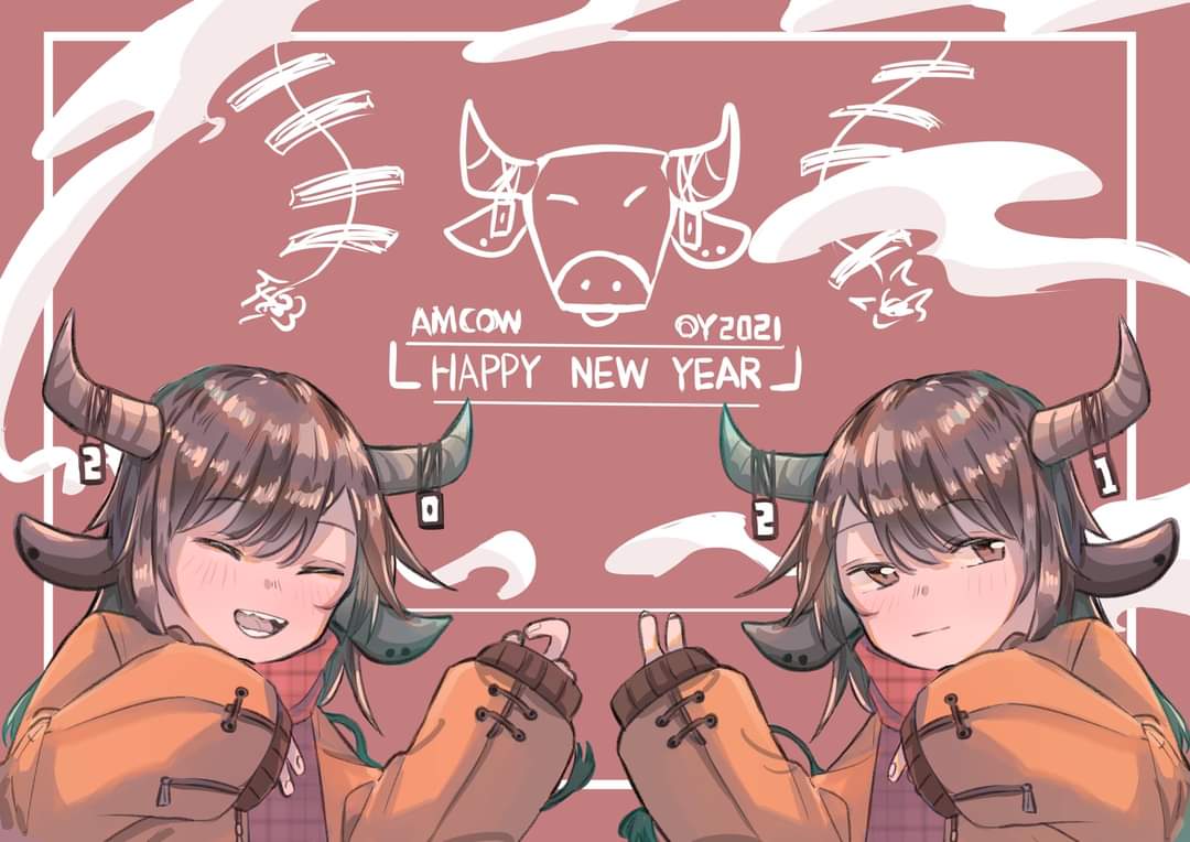 梓米 Izumi Ge V Twitter 賀卡 Newyear21 原創 牛年 擬人化 梓米 Izumi Ge V Twitter 賀卡 Newyear21 原創 牛年 擬人化
