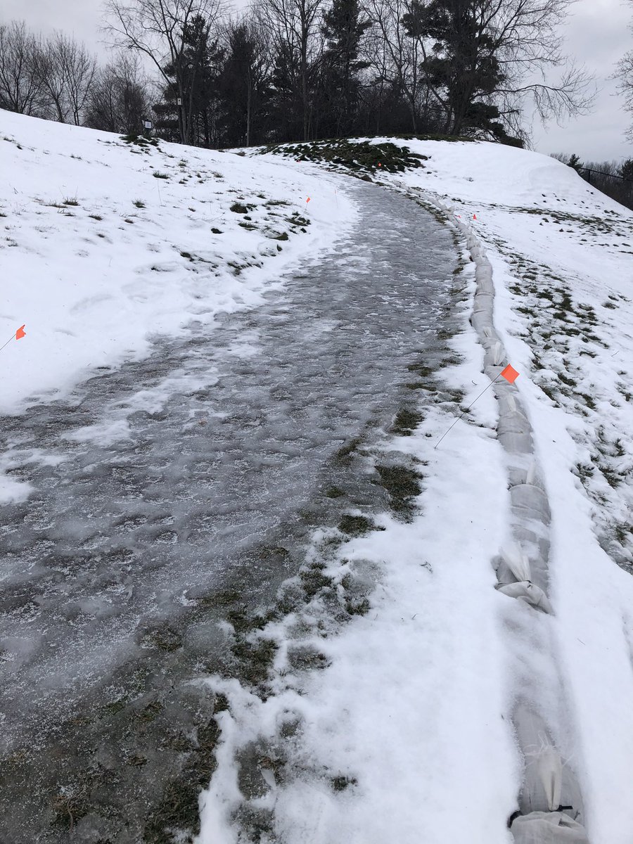 Course is closed to walkers at this time. Extremely icy conditions everywhere
