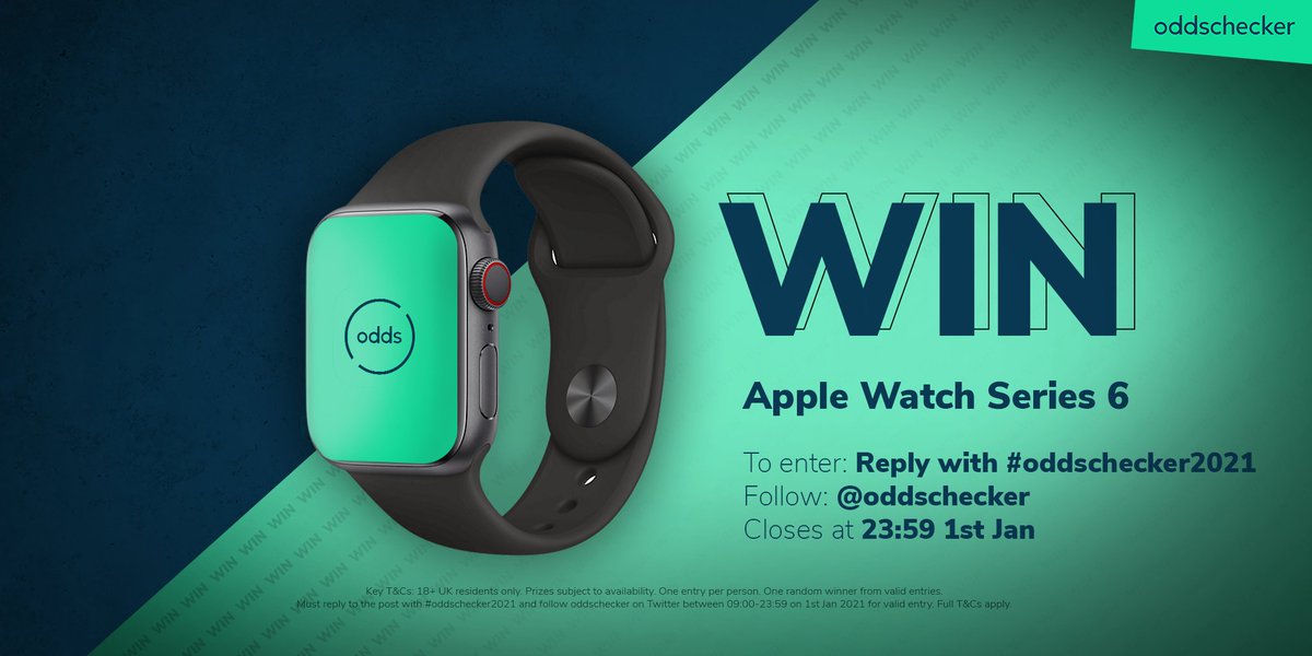 🌟 New Year's Day Giveaway 🌟

⌚ Win an Apple Watch Series 6!

To enter:
→ FOLLOW <a href="/oddschecker/">oddschecker</a>
→ REPLY to this tweet with #oddschecker2021

🔞 T&amp;Cs apply: bit.ly/oddschecker202…