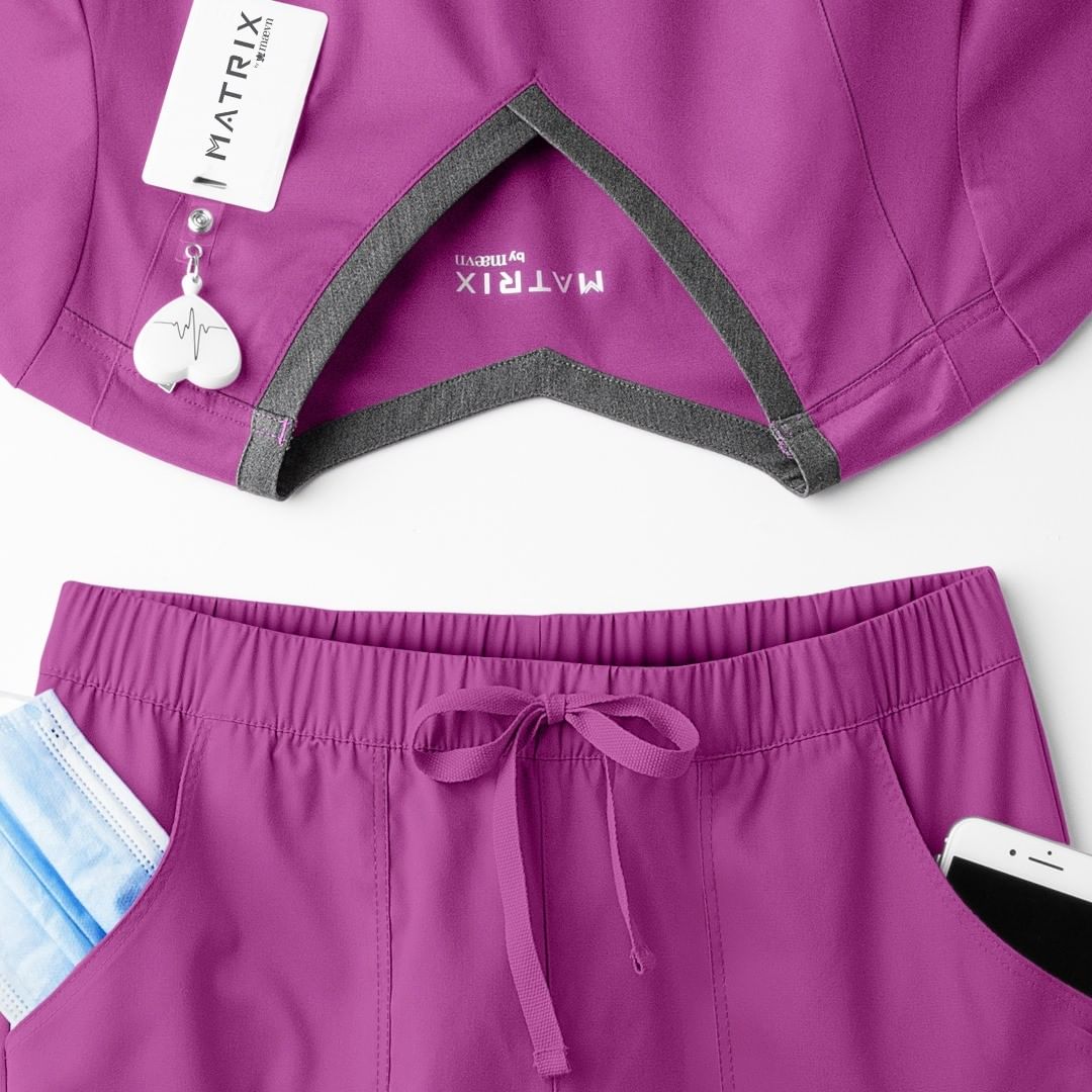 Stop by a @uniformadvantage store to get this beautiful Dahlia color! 💜  Start your 2021 off right and bright! 🌟  (Shown in Matrix 3502 &amp; 6501)

maevnuniforms.com/category/matri…

#MaevnScrubs #healthcare #healthcareworkers #registerednurse #doctor #medicine #medicallife #womeninmedicine