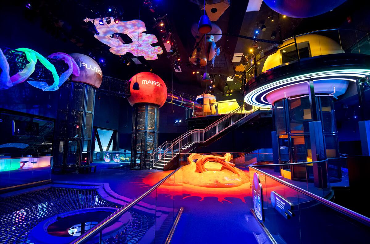 ExploreSpaceKSC's tweet photo. Starting tomorrow, discover a whole new world of play 💫
Planet Play is an indoor interactive area where children ℙ𝕝𝕒𝕪 on the 𝕡𝕝𝕒𝕟𝕖𝕥𝕤. Map a constellation, climb a wormhole and walk on Saturn’s rings 🪐
📍 Located in the IMAX building
💻 https://t.co/8UaqNGFNAC https://t.co/HF3mBfELoM