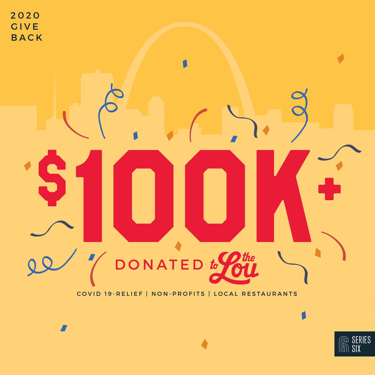 Thanks to you, we were able to donate $100K+ to the Lou in 2020 🎉 While this year has presented many challenges, we have seen St. Louis come together like never before. Our Support Local Series has benefitted non-profits, healthcare workers &amp; local restaurants right here in STL.