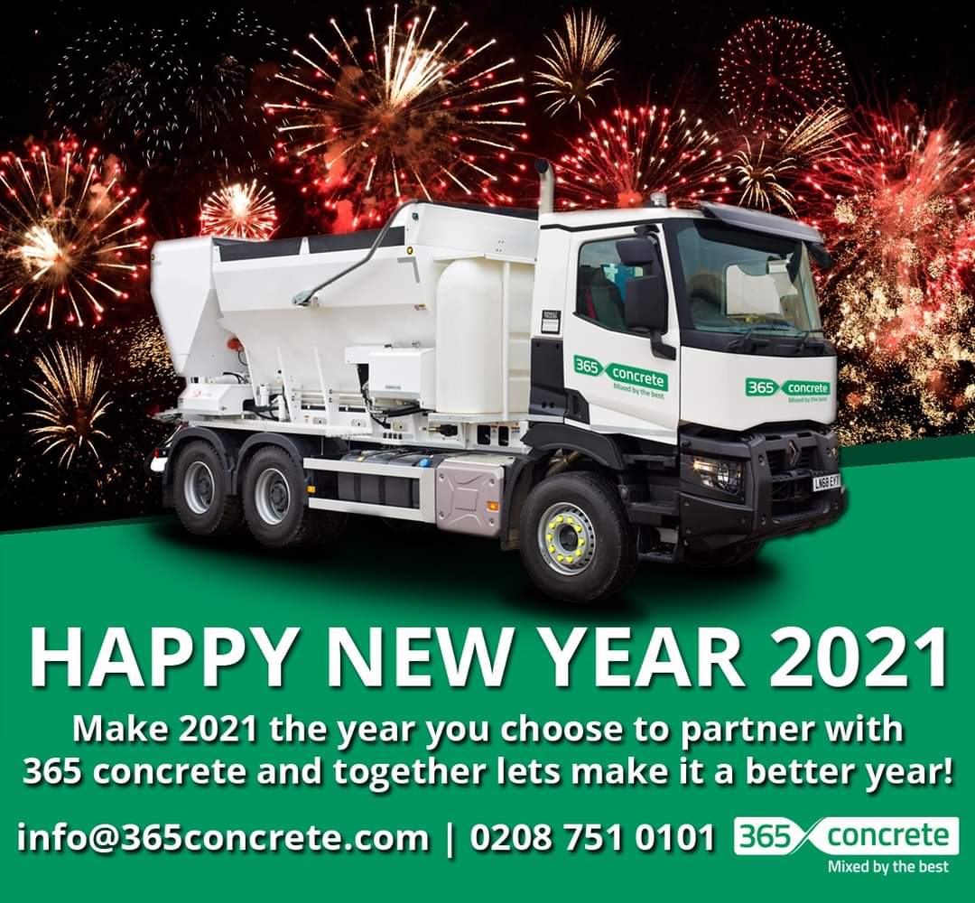 Grab a glass of your favourite beverage and get ready to toast in the New Year with us! 🍻 

365 Concrete send our very best wishes to you and your family and look forward to partnering with you in 2021.

Happy New Year one and all! 🎆

#HappyNewYear #celebration