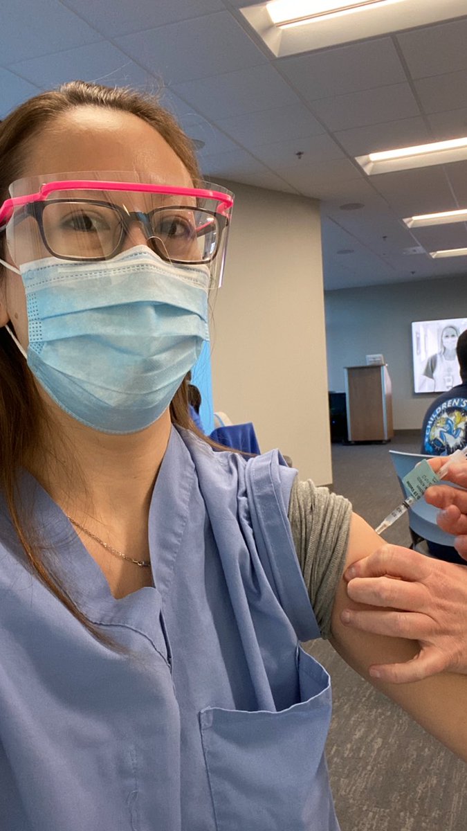 GraceMitchellMD's tweet photo. I don’t actually know how to Tweet, but this one’s important. So excited to #GetTheShot to protect myself, my family, and my community! #covidvaccine #ThisIsOurShot #CovidVaccineAtCM https://t.co/lQEgXr0iiu