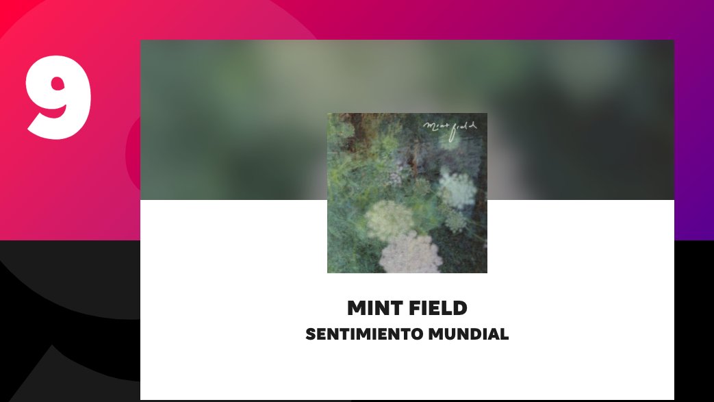 indierocks's tweet photo. [#TopIR] Los 100 Mejores Discos del 2020. https://t.co/Mv8LvKlj48 💿✨

9 / @mintfieldband — 'Sentimiento Mundial' https://t.co/JocA7PXEXt